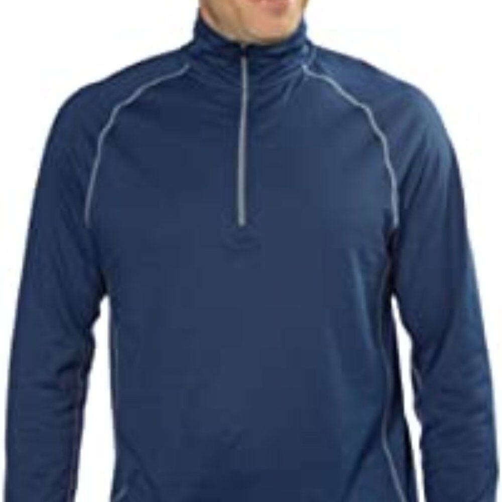 Cloudveil Mens Size M Blue 1/4  Zip Neck Pullover Camping Hiking Layering Top
